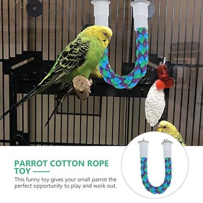 POPETPOP 3pcs Parrot Climbing Cotton Rope Bird cage Accessories