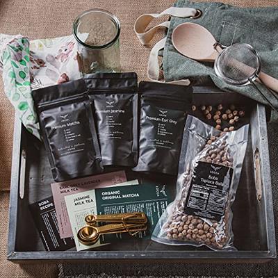 YUMBUCHA Boba Kit Set - DIY Boba Tea Making Kit with Strawberry Oolong &  Tapioca Pearls - Create 10 Delightful Drinks - Exquisite Loose Leaf Teabags