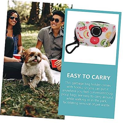 Dog Poop Waste Bags Holder with Metal Hook Doggie Poop Bags Dispenser for  Pet Leash Trash