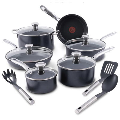 T-fal Expert Pro 12 Piece Stainless Steel Cookware Set, Dishwasher Safe 