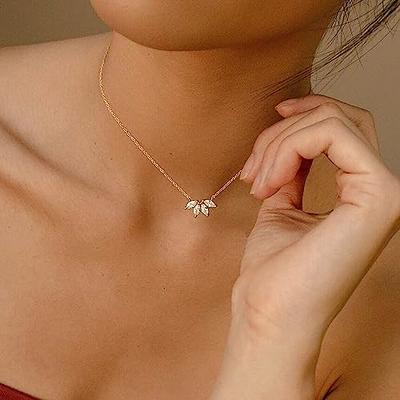 18k Rose Gold Plated CZ Stone Flower Pendant Necklace Jewelry Gift For  Women 18