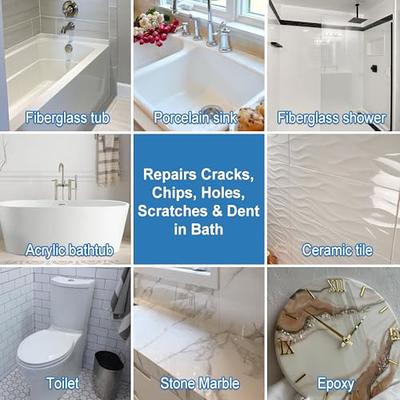 Shower Installation Kits，Tub, Tile and Shower Fiberglass Repair Kit, for  Porcelain Wall, Granite, Marble, Sink Shower & Cracked Bathtub Scratches -  Bathtub Repair Kit (White) - Yahoo Shopping