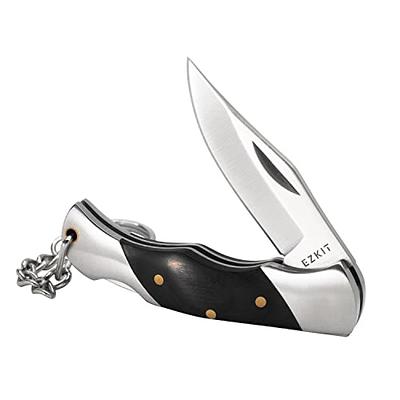 EZKIT Small Pocket Knife, EDC Knife with Stainless Steel and Wood Handle, Small  Knife, Blade Length 2in - Yahoo Shopping