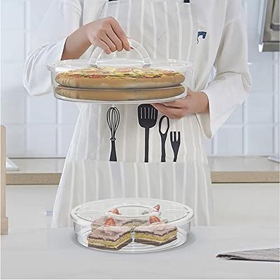 Pie Carrier Cake Storage Clear Container with Red Lid