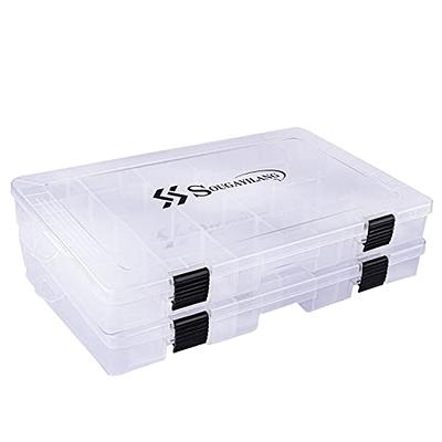 Lilureena 2pcs Fishing Tackle Box Plastic Box, Tackle Box