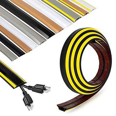 Rubber Bond Cord Cover Floor Cable Protector - Strong Self Adhesive Floor Cord  Covers for Wires - Low Profile Extension Cord Covers for Floor & Wall -  Black Stripped - 2 Thick Cords - 4 Feet - Yahoo Shopping