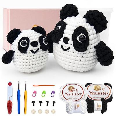 Animal Crochet Kit for Beginners, Panda Elepant Rabbit Crochet Materials  Pack