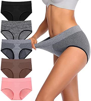  LYYTHAVON Womens Underwear Soft Breathable Cotton Brief  Ladies Panties 5-Pack