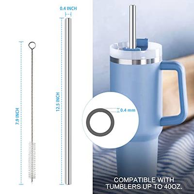 4 PCS Stainless Steel Replacement Straws for Stanley 40oz Cup, Reusable  Straws Compatible with Stanley Adventure Quencher Travel Tumbler, Durable  Cup Straws with Cleaning Brush 