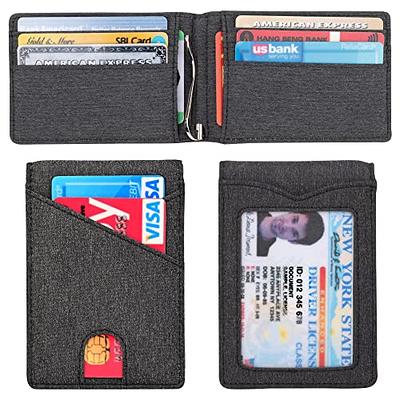 Slim Wallet RFID Blocking Leather Minimalist Front Pocket Wallets for –  Kinzd