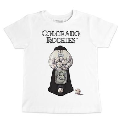 Women's Tiny Turnip Black Colorado Rockies Base Stripe T-Shirt