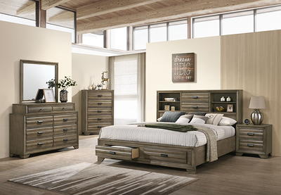 Roundhill Furniture Clelane Wood Bedroom Set with Bed, Dresser