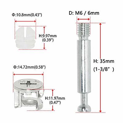 Screw-In Dowel Furniture Connector, Zinc, 11/32 (9mm) Length for 3/16  (5mm) Hole, R014Z