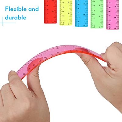 Mr Pen- Rulers, 6 inch Rulers, 6 Pack, Assorted Colors Clear Ruler, Rulers for School, Ruler with Inches and Centimeters, Rulers for Kids, Plastic