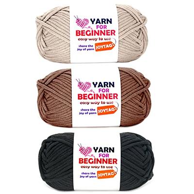 Yarn for Crocheting and Knitting Cotton Crochet Knitting Yarn for Beginners  with Easy-to-See Stitches Cotton-Nylon Blend Easy Yarn for Beginners  Crochet Kit(3x50g)-(Black+Red+Yellow) - Yahoo Shopping