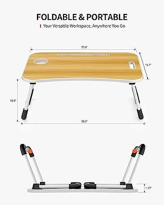 FISYOD Foldable Laptop Table, Portable Lap Desk Bed Table Tray, Laptop  Stand with Cup Holder & Tablet Slot & Lifting Handle for Working Writing  Drawing & Eating (Wood) - Yahoo Shopping