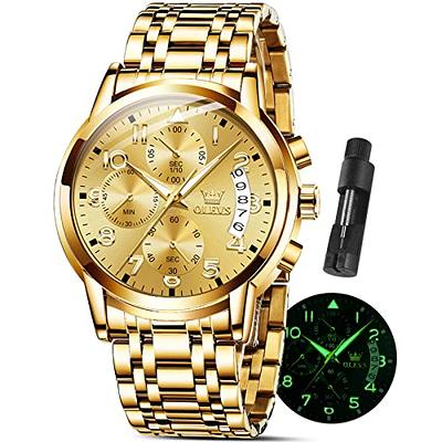 Black Watch for Men Large Face Stainless Steel Diamond Watches with Date  Gold Roman Number Fashion Men's Chronograph Watches Waterproof Luminous  Easy Read Mens Multi-Function Quartz Watch for Men - Yahoo Shopping