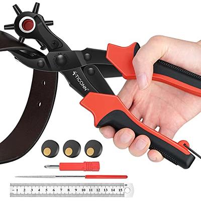 Leather Hole Punch,heavy Duty Revolving Plier Tool With 1 Extra