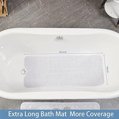 SlipX Solutions Power Grip Extra Long Bath Tub & Shower Mat 39x16, Wet Floor  Non-Slip