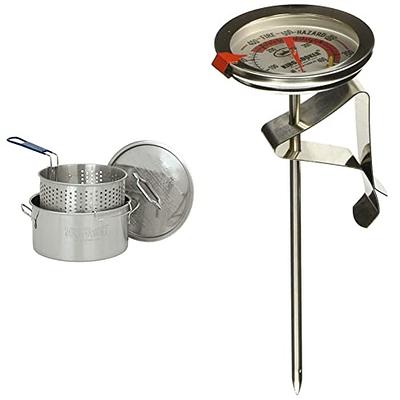 Stainless Steel Fry Pot with Lid & Basket, 14 quart