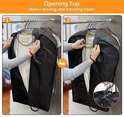 MISSLO 43 Garment Bags for Hanging Clothes Protector Suit Bags for Travel  with Handles Gusseted Storage Closet Coat, Jackets, Dress Cover, Black, 3  Pack 