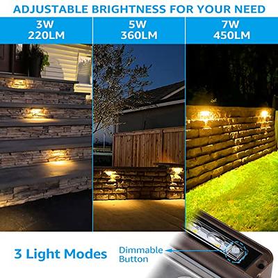 LEONLITE 4 Pack 5W LED Landscape Light, Low Voltage LED Pathway Lights Aluminum Housing, Wired 12-24V AC/DC LED Lawn Lights, Warm White