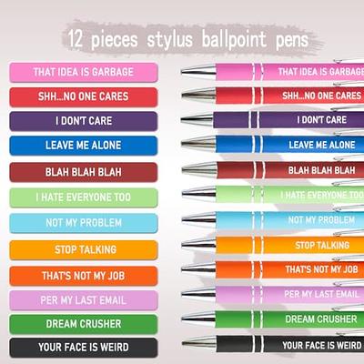 12 Pieces Snarky Office Pens Funny Ballpoint Pens Complaining