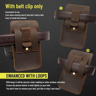 Hengwin Belt Pouch for iPhone 14 Pro Max 14 Plus 13 Pro Max 12 Pro Max  Samsung Galaxy S23 Ultra Holster Wallet Case with Belt Loop Travel Belt Bag