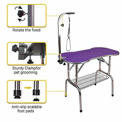 HQSLC Dog Breeding Stand,Stainless Steel Dog Grooming Stand with Collar Adjustable Height and Length ,Pet Bath Fixed Bracket (L)