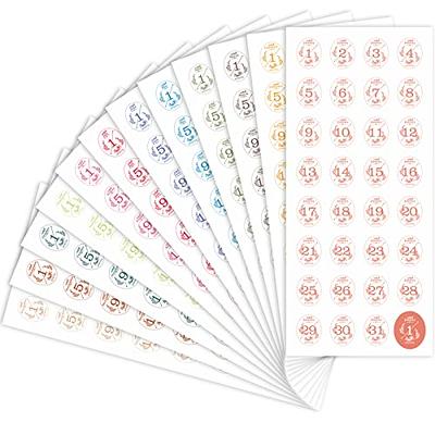 12 Monthly Date Stickers in Colors for Planners, 365 Daily Planner