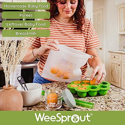 WEESPROUT Silicone Baby Food Freezer Tray with Clip-on Lid by WeeSprout -  Perfect Storage Container for Homemade Baby Food