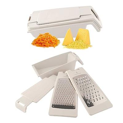 Cheese Grater with Garlic Crusher - Box Grater Cheese Shredder - Cheese  Grater with Handle - Graters for Kitchen Stainless Steel Food Grater -  Garlic