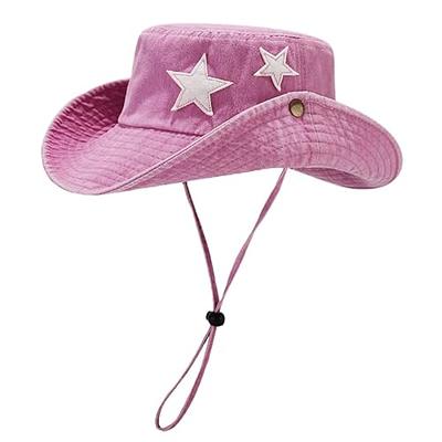 Unisex Cotton Boonie Hat Summer Outdoor Packable Fishing Bucket Hat Beach  Sun Hat with String for Women Men (Stars Pink) - Yahoo Shopping