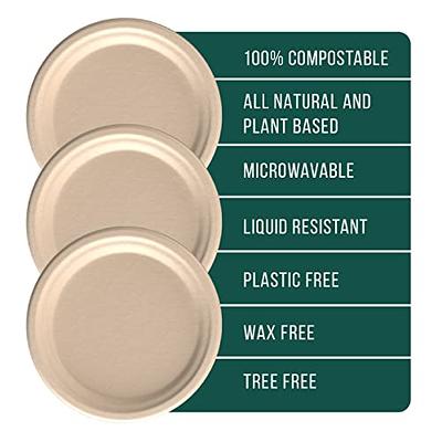 EconoHome 9 inch Compostable Plates 125-Pack - Eco-Conscious Disposable Plates Made of Bagasse or Sugarcane Fiber - Microwave, Refrigerator-Safe 