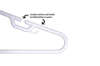 Mainstays Plastic Notched Adult Hangers for Any Clothing Type, Arctic White 100 Count