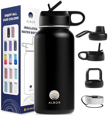 ALBOR Insulated Water Bottle with Straw - 32 oz Water Bottles