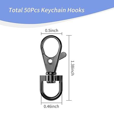 4 Pack Metal Keychain Key Clip Hook, Key Rings Key Chain Ring Holder  Organizer For Car Key Finder, Black , Rose Gold , Cyan , Violet 