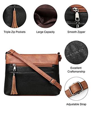 Anck Crossbody Bags Women Luxurious Leather Shoulder Purse- Zipper Pocket Women Small Crossbody Bag Handbags Shoulder Bag