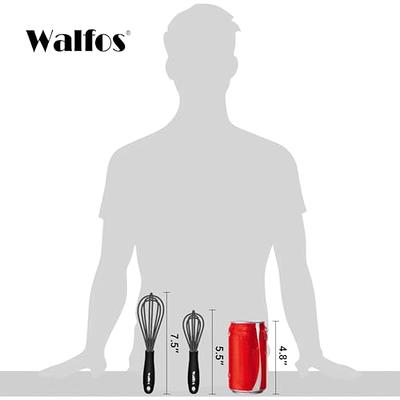 Walfos Silicone Whisk, Non Scratch Coated Whisks- Heat Resistant Kitchen  Whisks for Cooking Non Stick Cookware, Balloon Egg Beater Perfect for