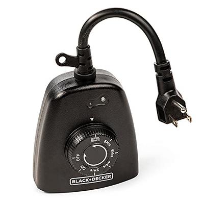 Minoston Outdoor Timer Outlet with Photocell Light Sensor, Remote