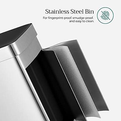 SONGMICS Dual Trash Can 16 Gal (60L) Rubbish Bin and 15 Trash Bags Metal  Step Bin with Dual Compartments Silver and Black 