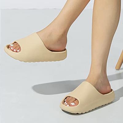 Slippers Women Men Flip Flops Bathroom Shower Shoes Non Slip Pillow Cloud  Slides Super Soft Light Weight Indoor Pool Beach Outdoor Home Unisex Ladies  Adults White 5.5-6.5 Women/4-5 Men : : Clothing