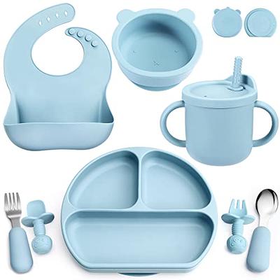 Buy Wholesale China Silicone Baby Feeding Set Customizable Bpa Free 8-piece Set  Baby Food Utensils Set & Silicone Baby Feeding Set at USD 16.88