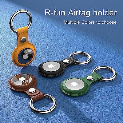 Wasserstein AirTag Holder PU Leather Keychain - Keyring and