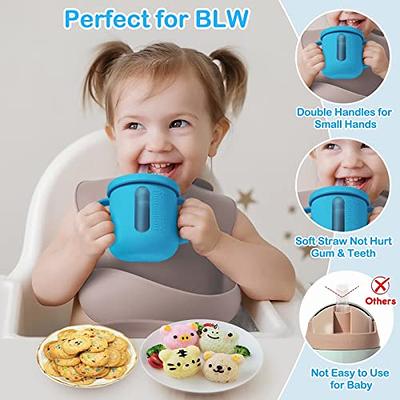 Yaomiao Silicone Sippy Cup Training Cup for Baby over 6 Months Spill Proof  Soft Sprout and Handles Lid Baby Cup for 6-12 Months Babies Toddlers  Infants, 6 Oz/ 180 ml(Blue, Light Gray) - Yahoo Shopping