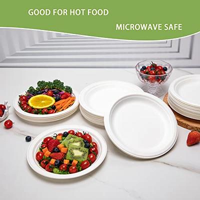 Paper Plates 7 Inch [150 Count] White Heavy-Duty - Microwavable