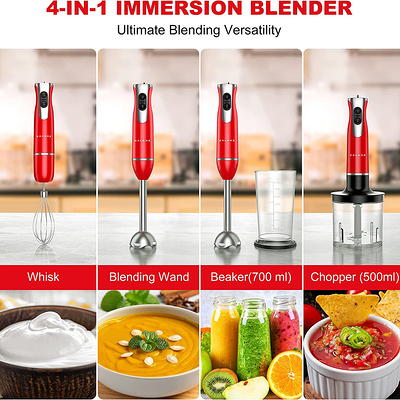 Galanz 4-in-1 Retro Immersion Hand Blender with Whisk & Chopper