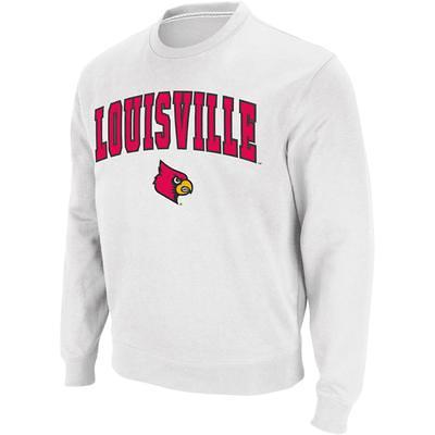 Men's Colosseum Red Louisville Cardinals Arch & Logo 3.0 Pullover Hoodie