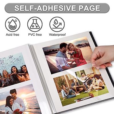 Photo Album Self Adhesive Pages for 4x6 5x7 8x10 Pictures Magnetic  Scrapbook Photo Albums with Sticky Pages Books with A Metallic Pen for Baby  Wedding