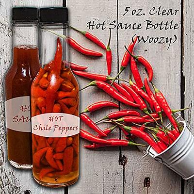 5 oz woozy hot sauce bottles with RED CAP - pack of 24